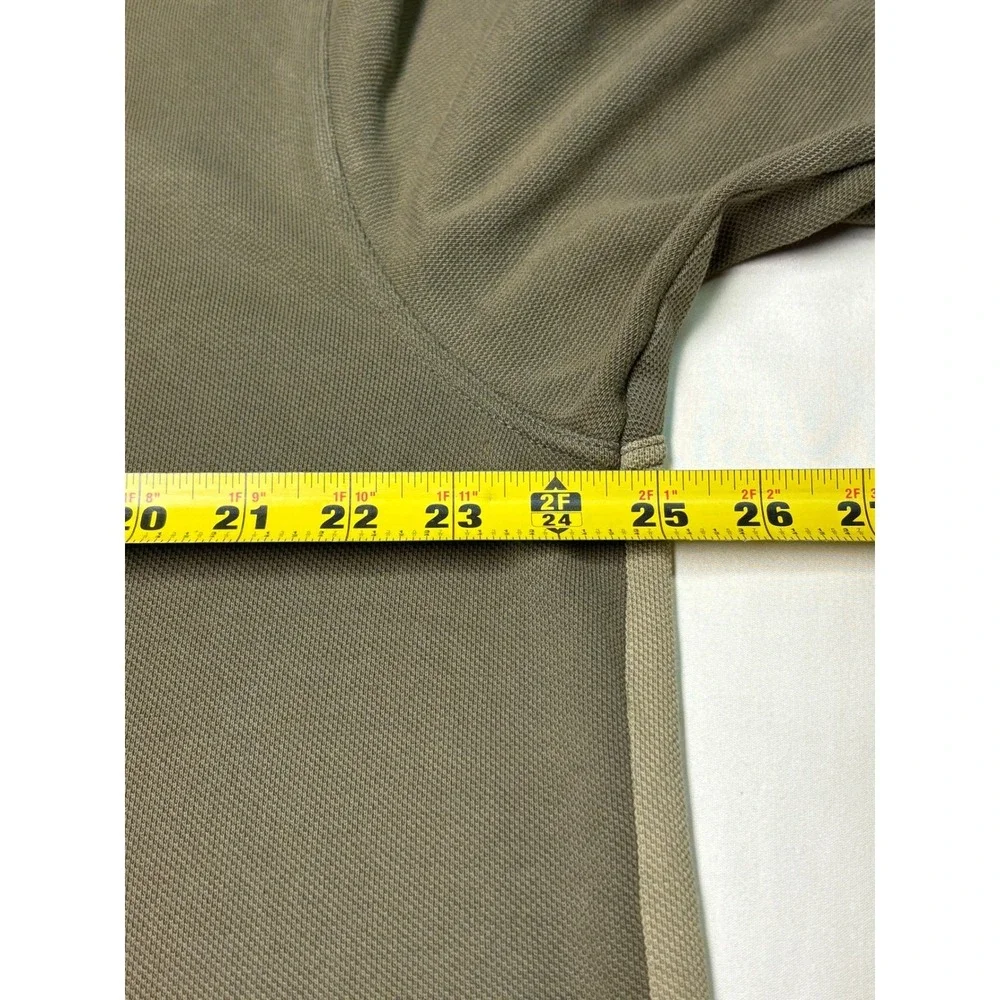 Eddie Bauer Mens XL Olive Green Short Sleeve Half Zip Polo‎ Shirt